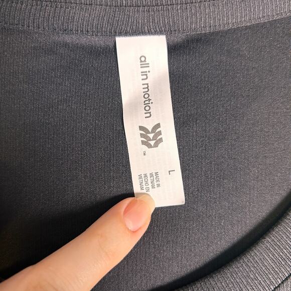 NWT All In Motion Cinch Waist Top Womens Large Black Lightweight Athleisure - Picture 4 of 7